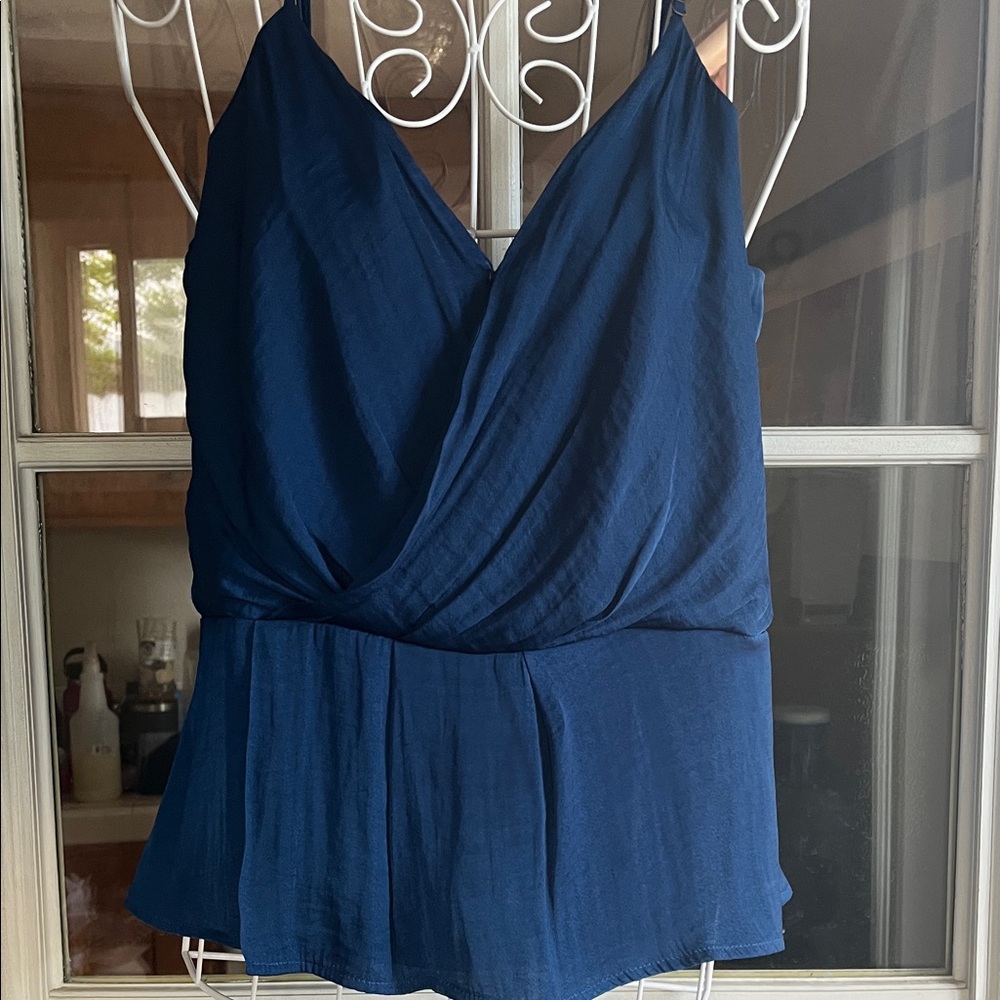 1. State Deep Blue Camisole Top strapless Adjustable strap Small back zipper